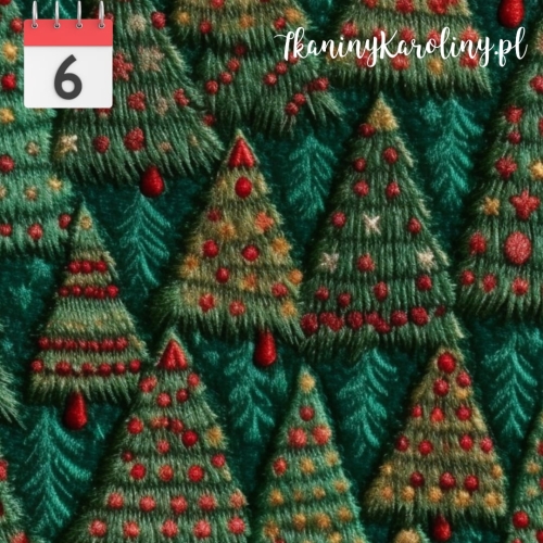 Tkanina Wodoodporna haft choinki 1 o.jpg