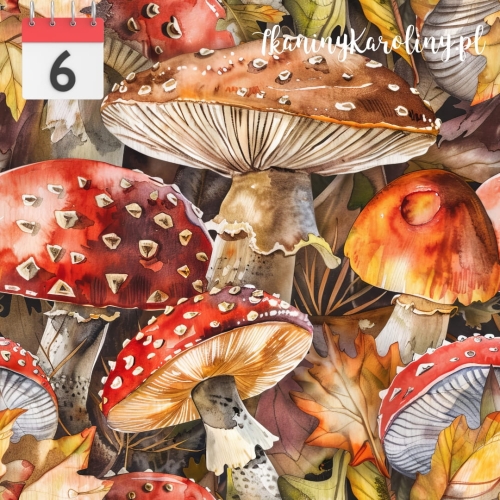 TKANINA WODOODPORNA OXFORD Grzyby leśne 1 [6]