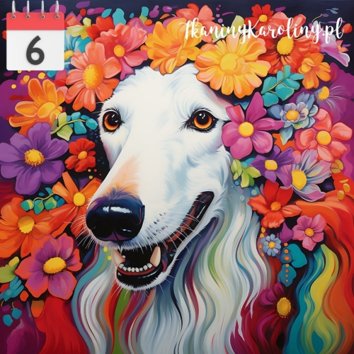 Panel welurowy Pies chart w kwiatach 2 [6]