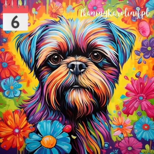 Panel welurowy Pies shih tzu w kwiatach [6]