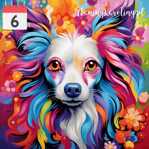 Panel welurowy Pies chihuahua w kwiatach 2 [6]