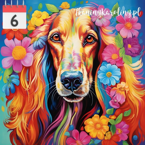 Panel welurowy Pies cocker spaniel w kwiatach [6]