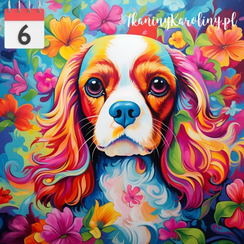 Panel welurowy Pies cocker spaniel w kwiatach 2 [6] (1