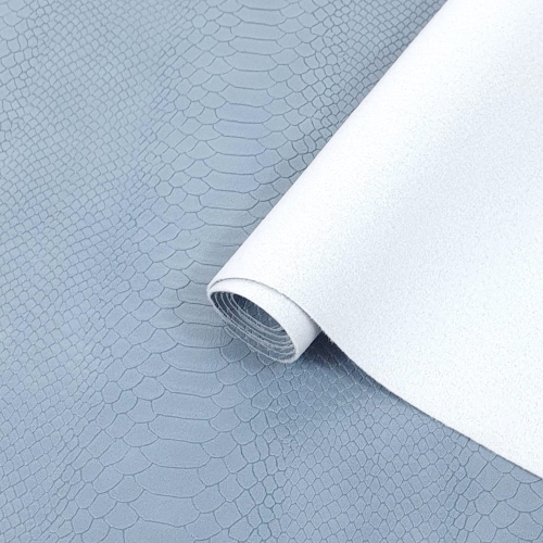 Ekoskóra kaletnicza skóra węża - kolor jasnoniebieski