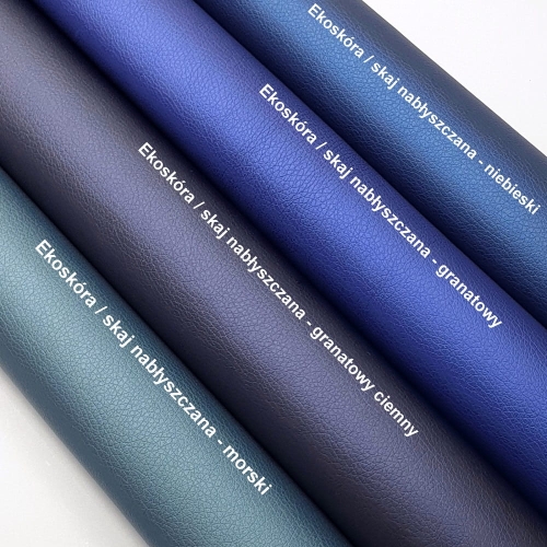 Ekoskóra / skaj nabłyszczana - granatowy ciemny