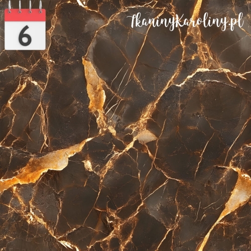 TKANINA WODOODPORNA OXFORD Marmur brązowy ze złotym [6]