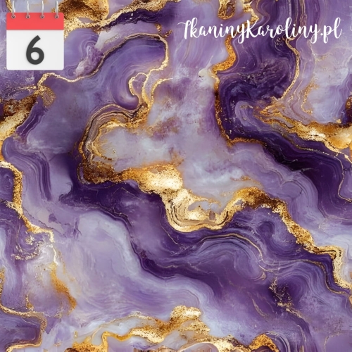 TKANINA WODOODPORNA OXFORD Marmur fioletowy ze złotym [6]