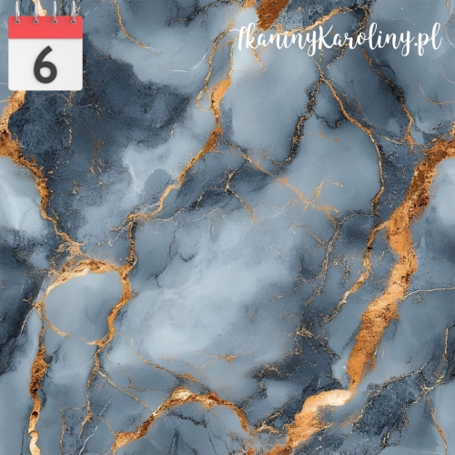 TKANINA WODOODPORNA OXFORD Marmur szary ciemny ze złotym [6]