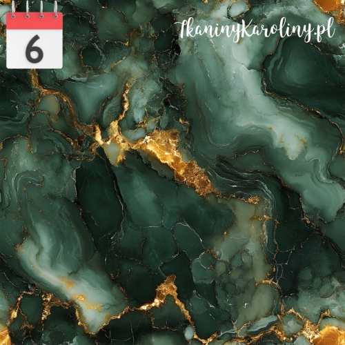 TKANINA WODOODPORNA OXFORD Marmur szaro-zielony ze złotym [6]