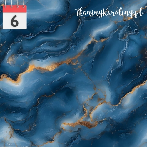 WELUR TAPICERSKI Marmur niebieski ze złotym [6]