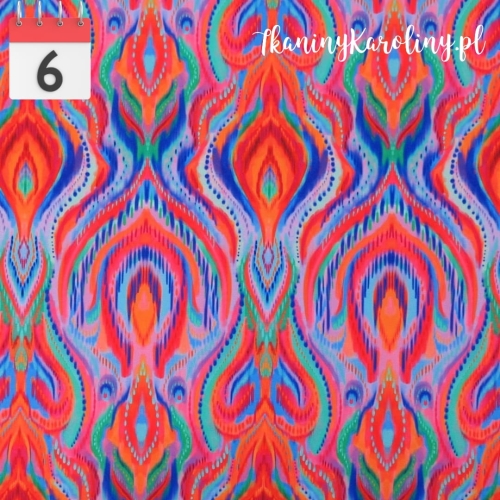 TKANINA WODOODPORNA Etno niebieskie [6-8]