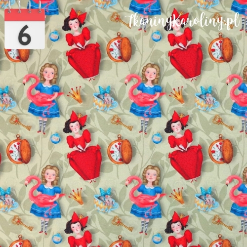 TKANINA WODOODPORNA Alicja - flamingi [6-8]