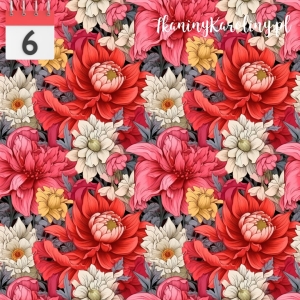 TKANINA WODOODPORNA OXFORD Kwiaty vintage mix różowo białe [6]