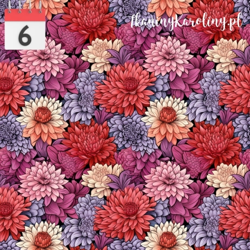 WELUR TAPICERSKI Kwiaty vintage mix chryzantemy [6]