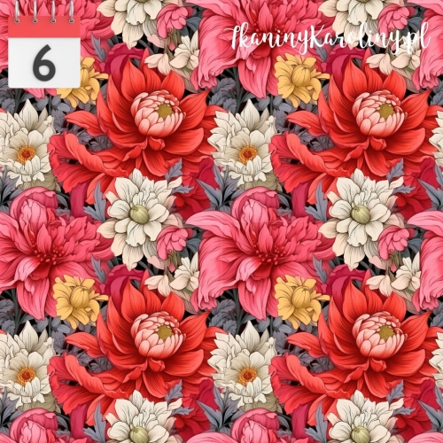 WELUR TAPICERSKI Kwiaty vintage mix różowo białe [6]