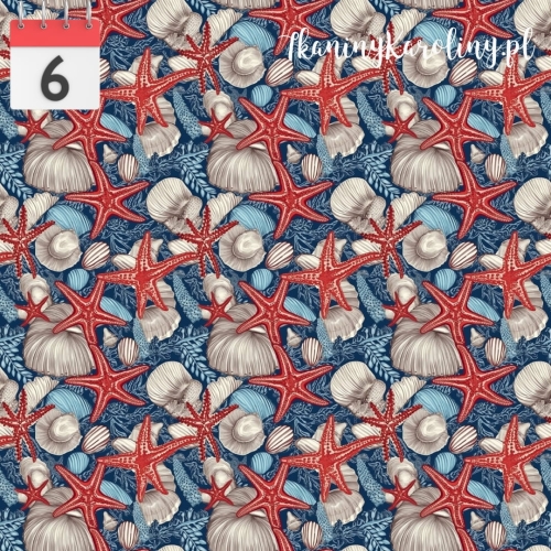 Gwiazdy i muszelki na granatowym 2.jpg