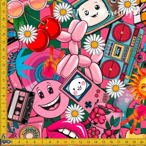 TKANINA WODOODPORNA OXFORD Młodzieżowy mix kawai