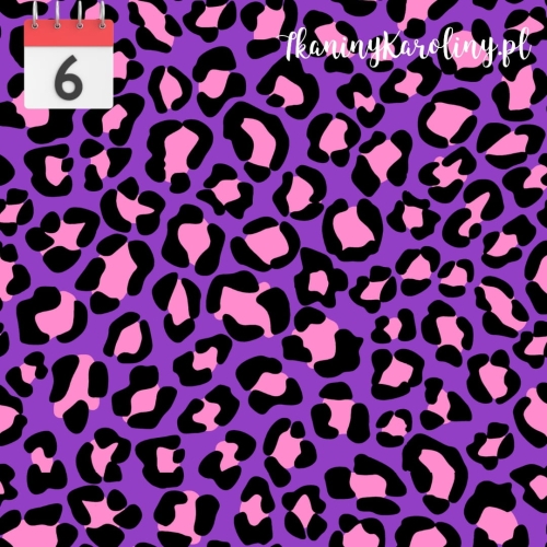 SOFTSHELL WODOODPORNY Panterka różowa jasna na fioletowym