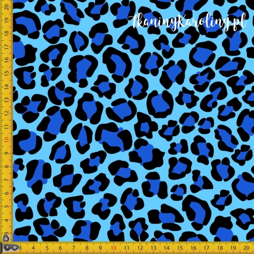 SOFTSHELL WODOODPORNY Panterka niebieska na błękitnym