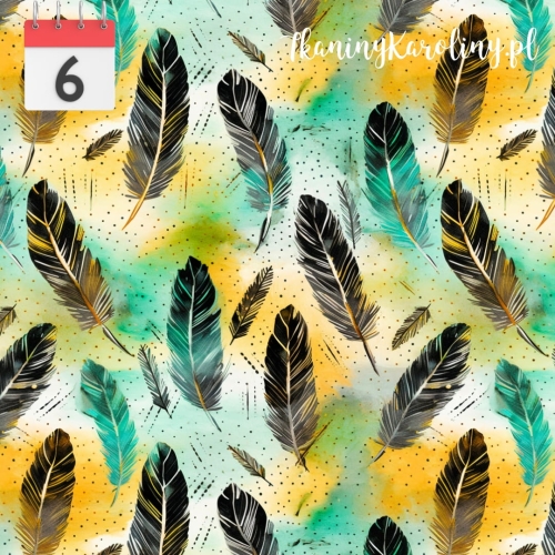 TKANINA WODOODPORNA OXFORD Pióra czarne [6]