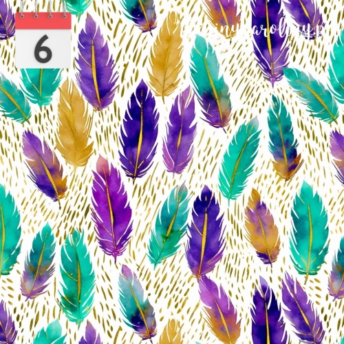 TKANINA WODOODPORNA OXFORD Pióra fioletowo zielone [6]