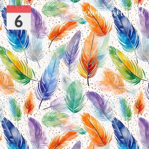 TKANINA WODOODPORNA OXFORD Pióra kolorowe 3 [6]