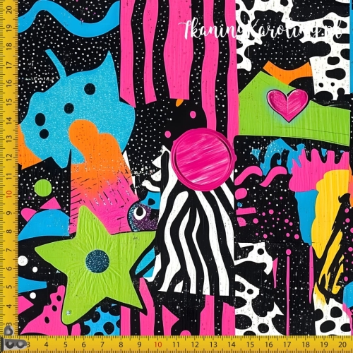 SOFTSHELL WODOODPORNY Neonowa abstrakcja zielone gwizdki