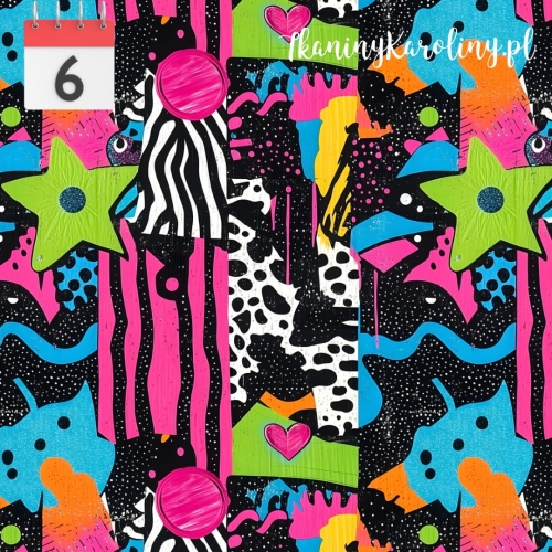 SOFTSHELL WODOODPORNY Neonowa abstrakcja zielone gwizdki