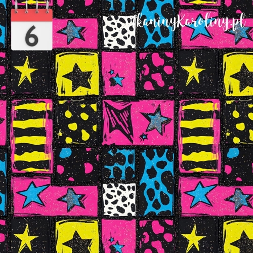 SOFTSHELL WODOODPORNY Neonowa abstrakcja kwadraciki