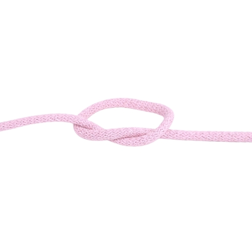 Sznurek pleciony 8 mm bawełniany różowy jasny