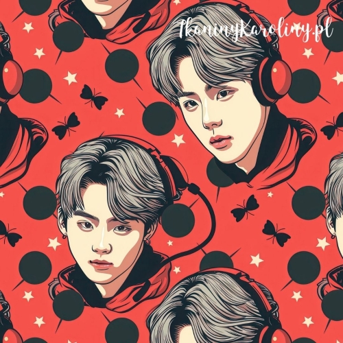 WELUR TAPICERSKI K-POP Chłopcy w słuchawkach - biedronka