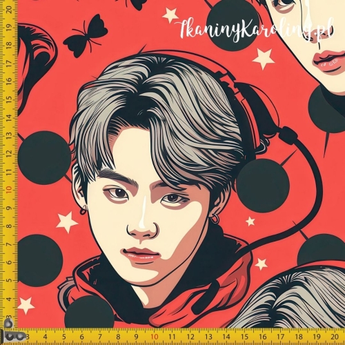 WELUR TAPICERSKI K-POP Chłopcy w słuchawkach - biedronka