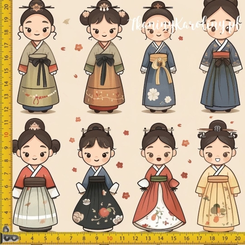 TKANINA WODOODPORNA OXFORD Wzory orientalne, Laleczki na beżu w rzędach