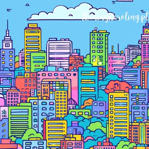 WELUR TAPICERSKI Kolorowe miasto