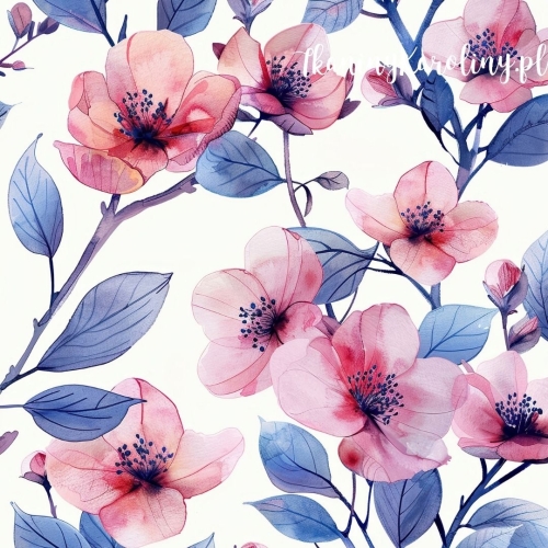 WELUR TAPICERSKI kwiat jabłoni