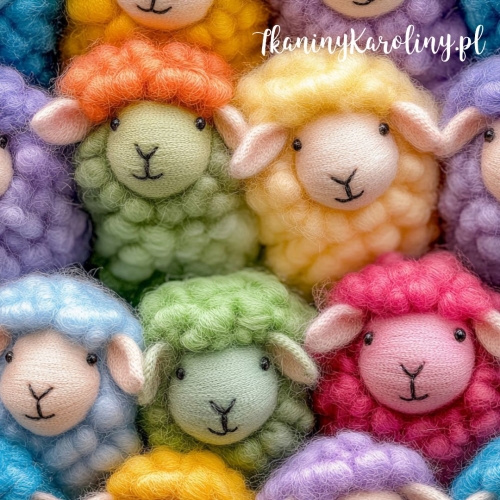 SOFTSHELL WODOODPORNY Włóczkowe owieczki - ekipa zielonej owcy z pomarańczową grzywką