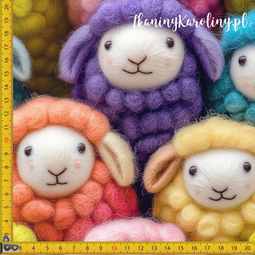 SOFTSHELL WODOODPORNY Włóczkowe owieczki - intensywnie kolorowe, uśmiechnięte z rumieńcami