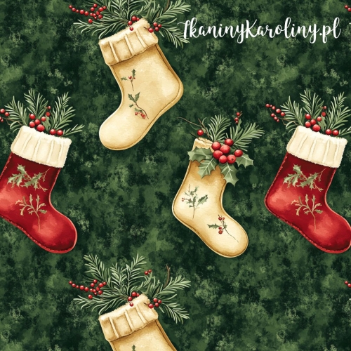 WELUR TAPICERSKI Wzory świąteczne - skarpety na mchu [6-8]