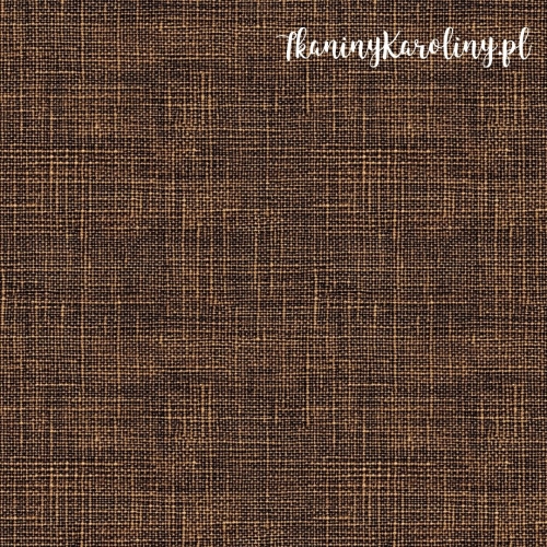 TKANINA WODOODPORNA OXFORD Wzory świąteczne, imitacja juty - ciemny brąz
