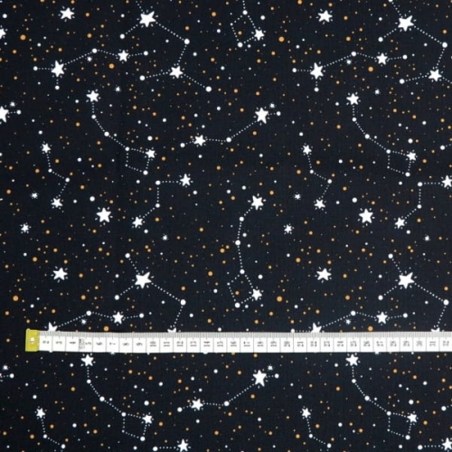 TKANINA WODOODPORNA Konstelacje na czarnym