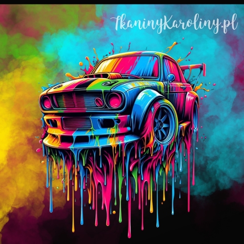 Panel welurowy, Kolorowe auto na barwnym tle [6-8]