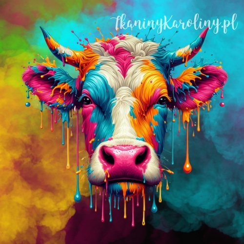 Panel wodoodporny - kolorowa krowa na barwnym tle [6-8]