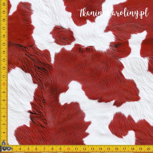 WELUR TAPICERSKI Krowie łaty - bordo [6-8]