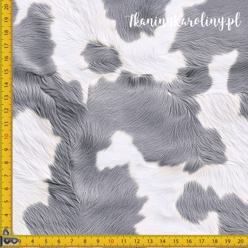 WELUR TAPICERSKI Krowie łaty - szary [6-8]