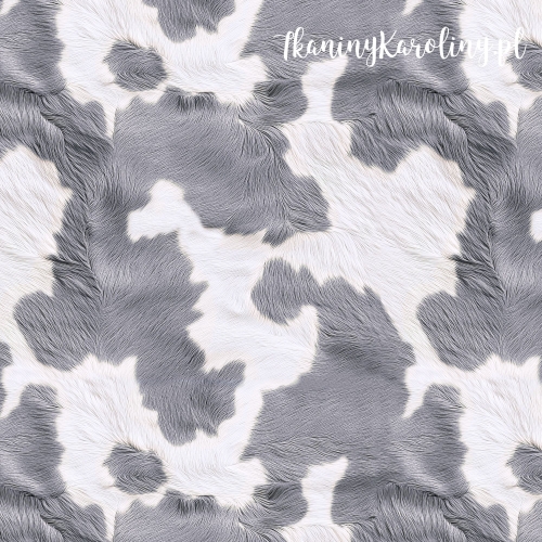 WELUR TAPICERSKI Krowie łaty - szary [6-8]