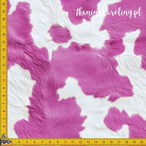 WELUR TAPICERSKI Krowie łaty - róż [6-8]