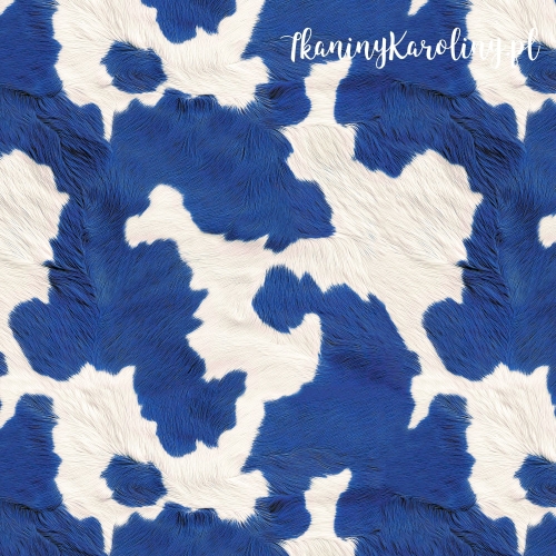 WELUR TAPICERSKI Krowie łaty — granat [6-8]