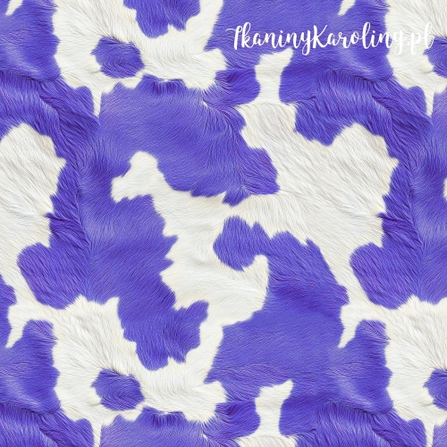 WELUR TAPICERSKI Krowie łaty - fiolet [6-8]