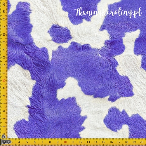 WELUR TAPICERSKI Krowie łaty - fiolet [6-8]