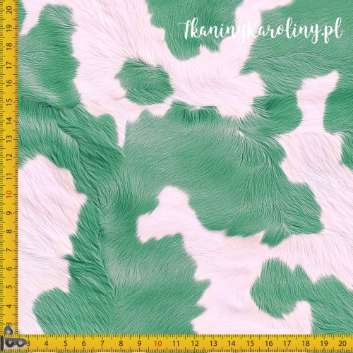 WELUR TAPICERSKI Krowie łaty - mięta [6-8]